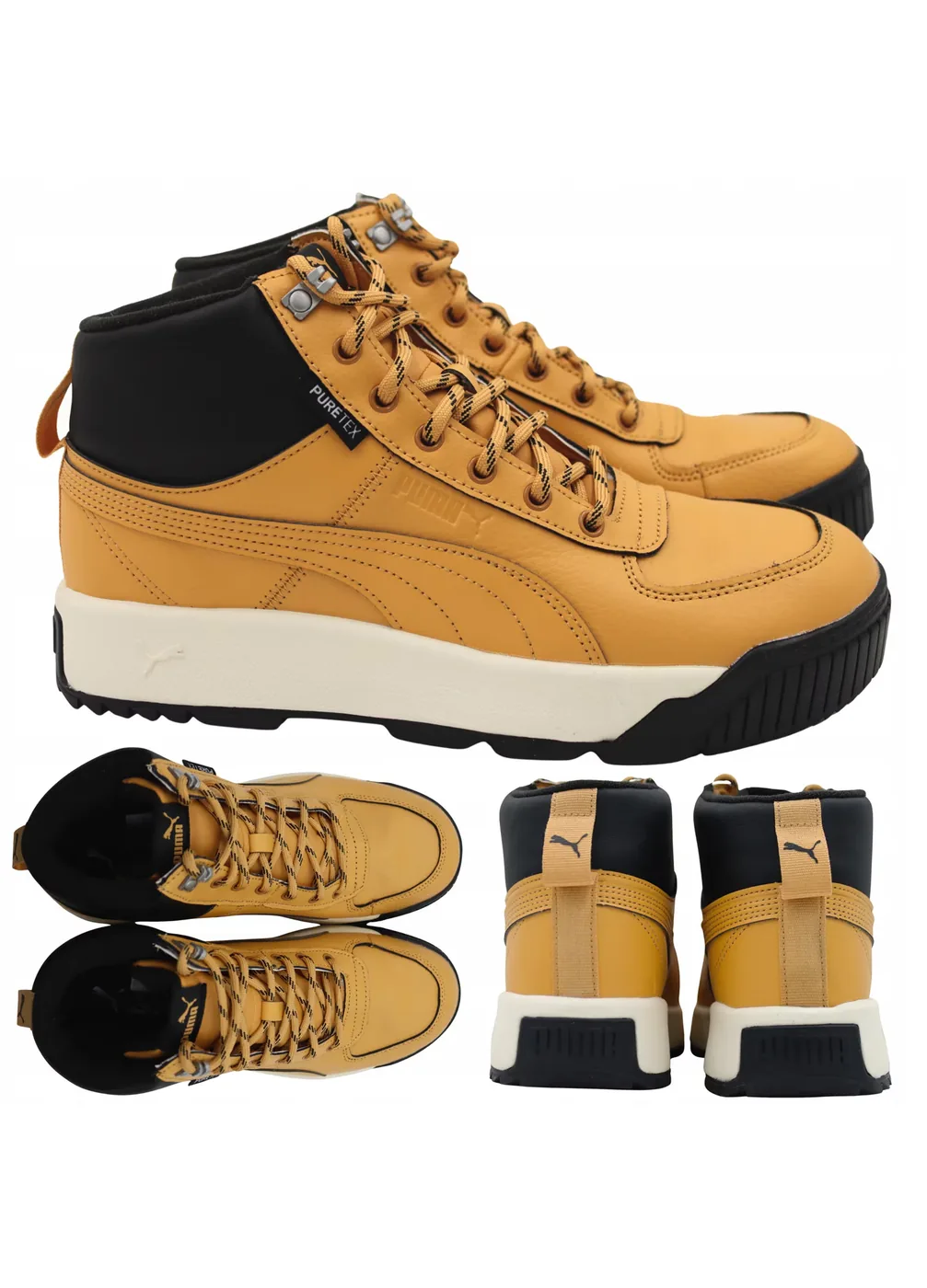 Ghete Barbati De Iarna, Trekking, Puma, Tarrenz Sb Puretex, Marimea 44, 5, Negru-Galben, Incaltaminte Solida, Aderenta Sigura Cu Profil, Protectie Cu Membrana Puretex, Brant Softfoam+ (Moale)