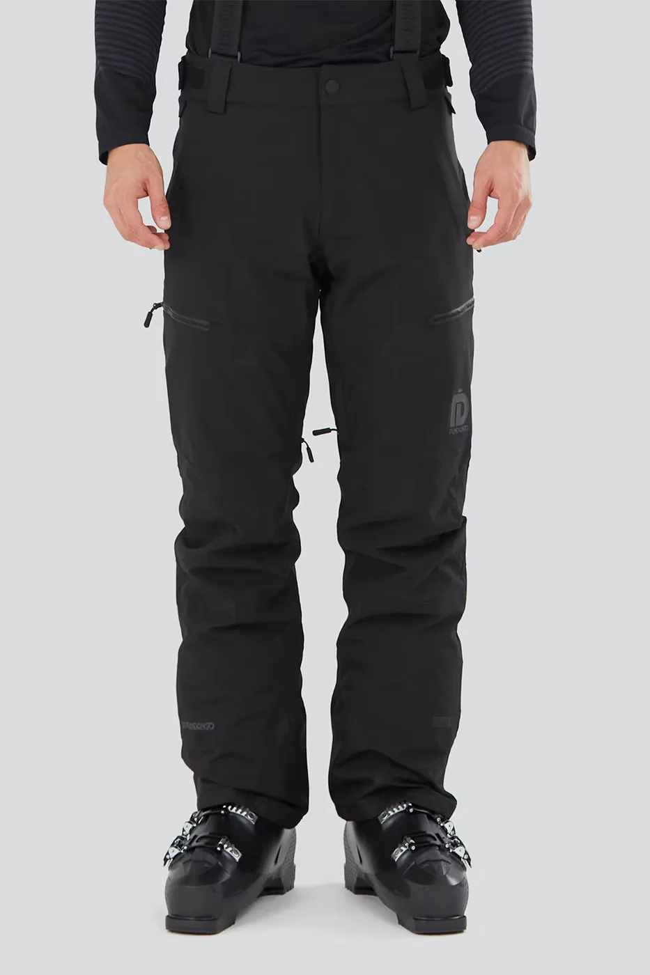 Fundango, Pantaloni cu bretele pentru ski Teak, Negru, L