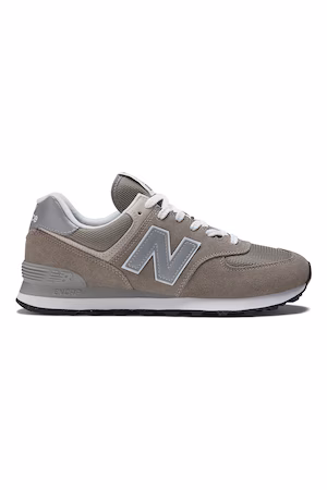 New Balance, Pantofi sport din piele intoarsa cu garnituri din plasa 574, Maro taupe, 7