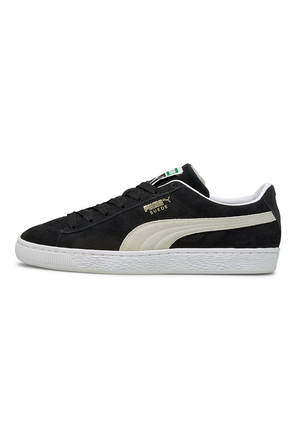 Puma, Pantofi sport unisex din piele intoarsa Classic XXI, Negru, Crem, 8.5