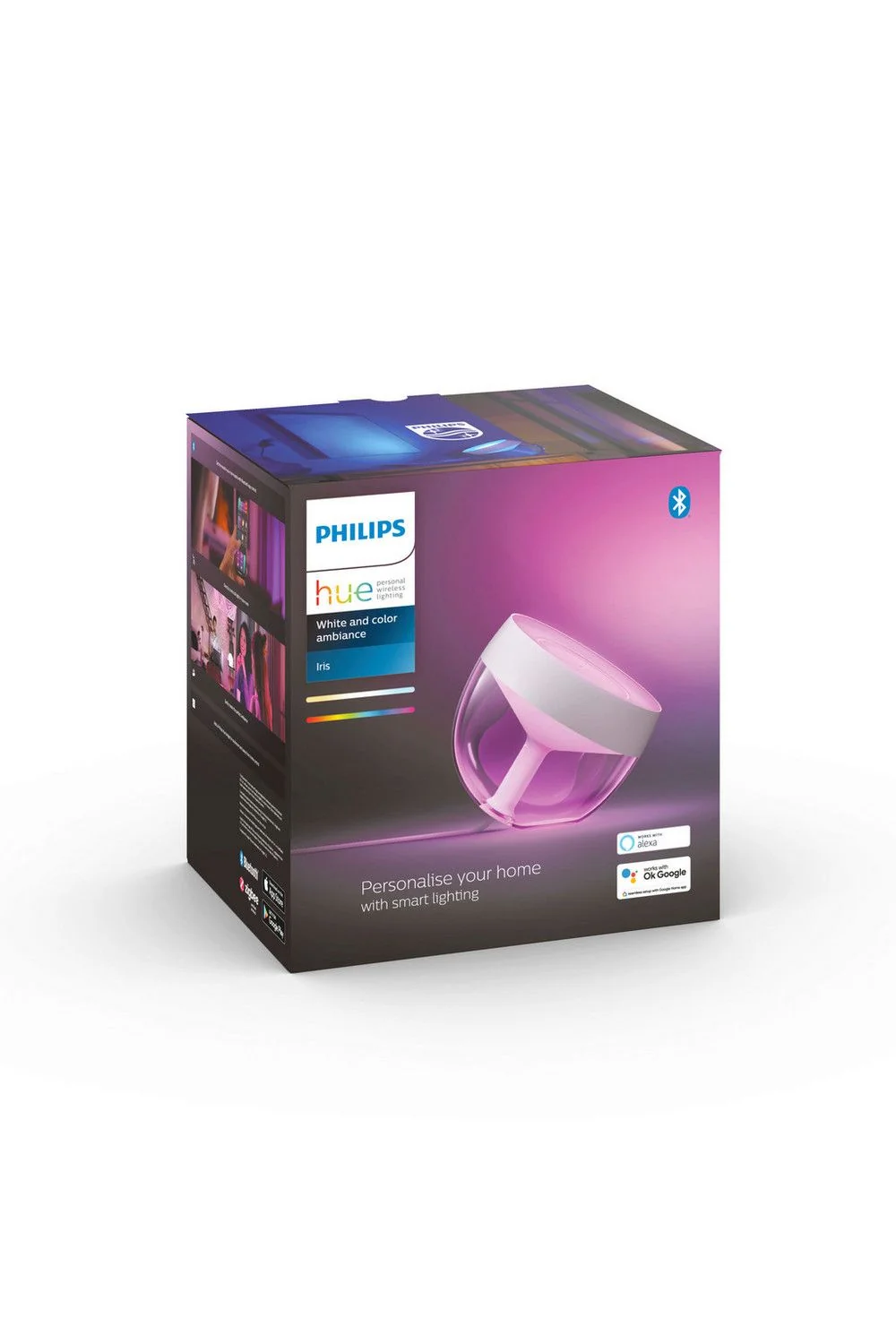 Pachet Philips Hue Essential 3 becuri inteligente E27, White and Color Ambiance, 2200K–6500K, Reglabile,…