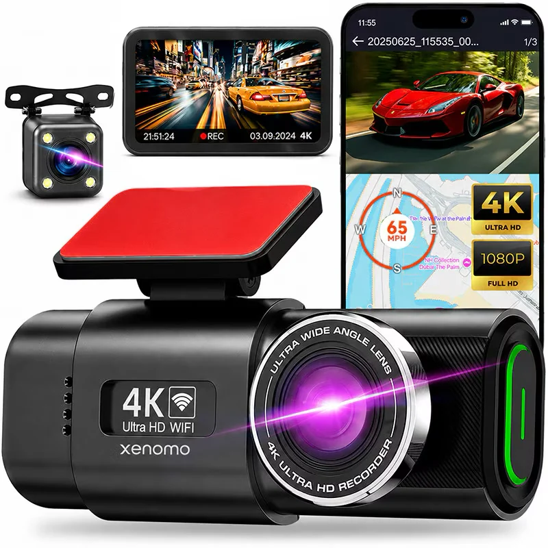 Camera Auto DVR Xenomo ROAD-X, ultracompacta, FULL HD 4K 2160P, inregistrare in bucla, vedere nocturna, G-Sensor,…