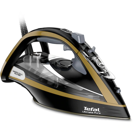 Fier de calcat Tefal Ultimate Pure FV9847E0, 3200W, jet de abur 260g/min, abur variabil 0-60g/min, rezervor apa…