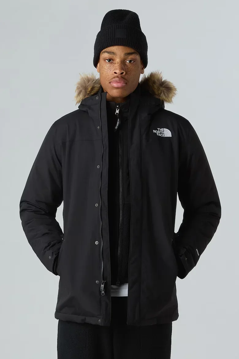 Jacheta parka impermeabila cu garnitura detasabila de blana sintetica Zaneck, Alb/Negru The North Face