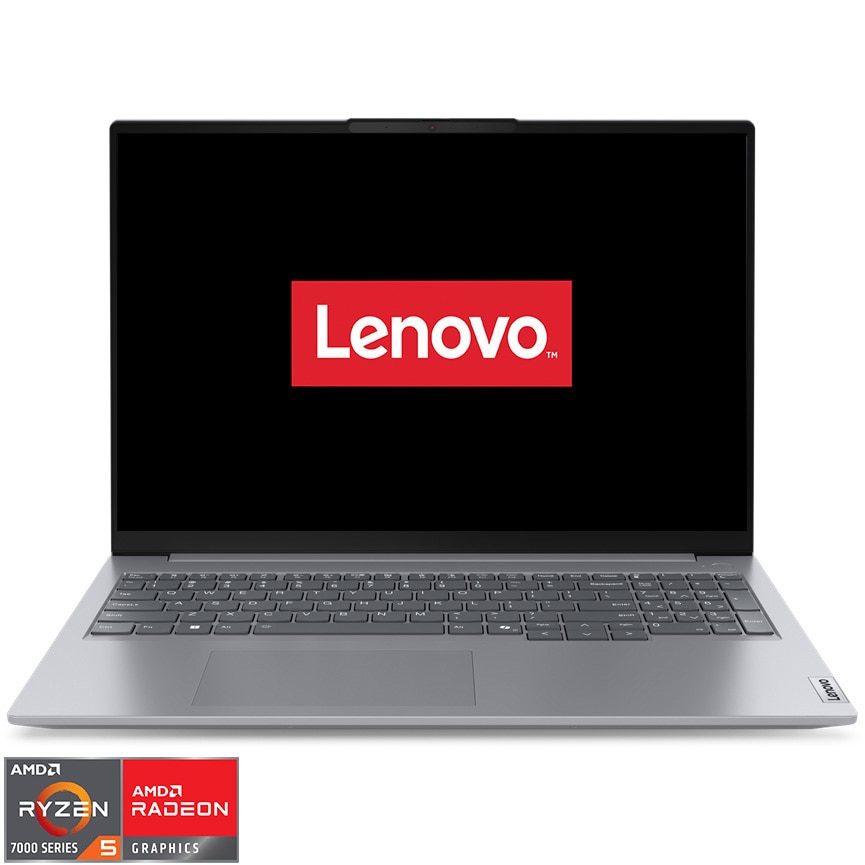 Laptop Lenovo ThinkBook 16 G7 ARP, AMD Ryzen 5 7535HS, 16" WUXGA, 16GB, 512GB SSD, No OS, Arctic Grey