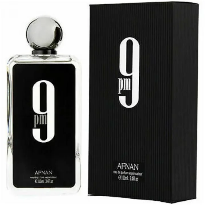 Parfum barbatesc Afnan 9 PM pour Homme, combinație unică, culoare neagră, 100 ml