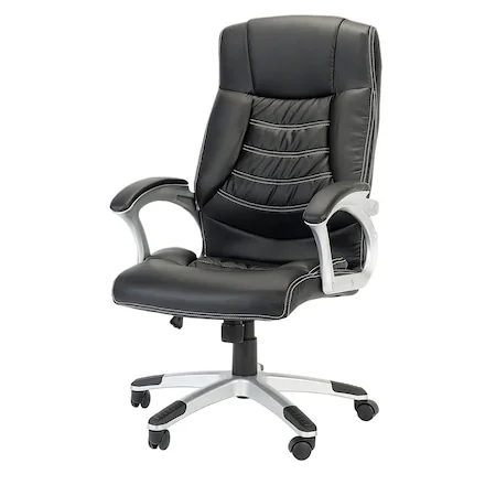 Scaun de birou ergonomic Kring Bokai, piele ecologica, Negru