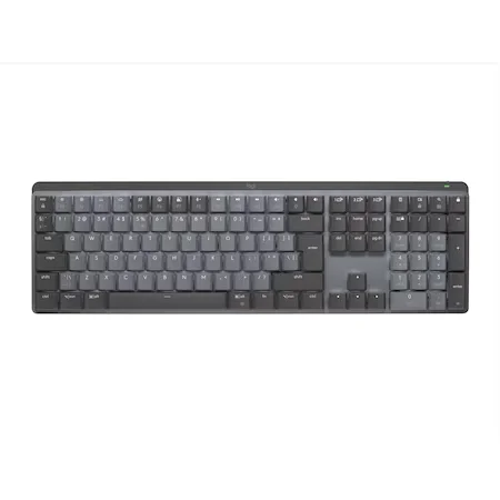 Tastatura wireless Logitech MX Mechanical Performance, iluminata, silentioasa, USB/BT, US Intl, Negru